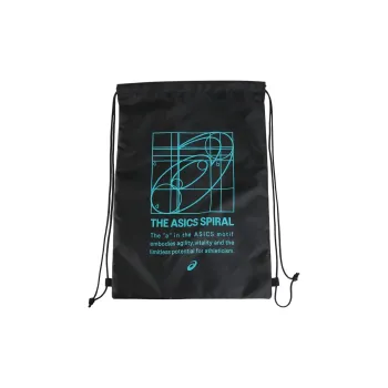 Asics Polyester Backpack Large Size Unisex Black & Blue