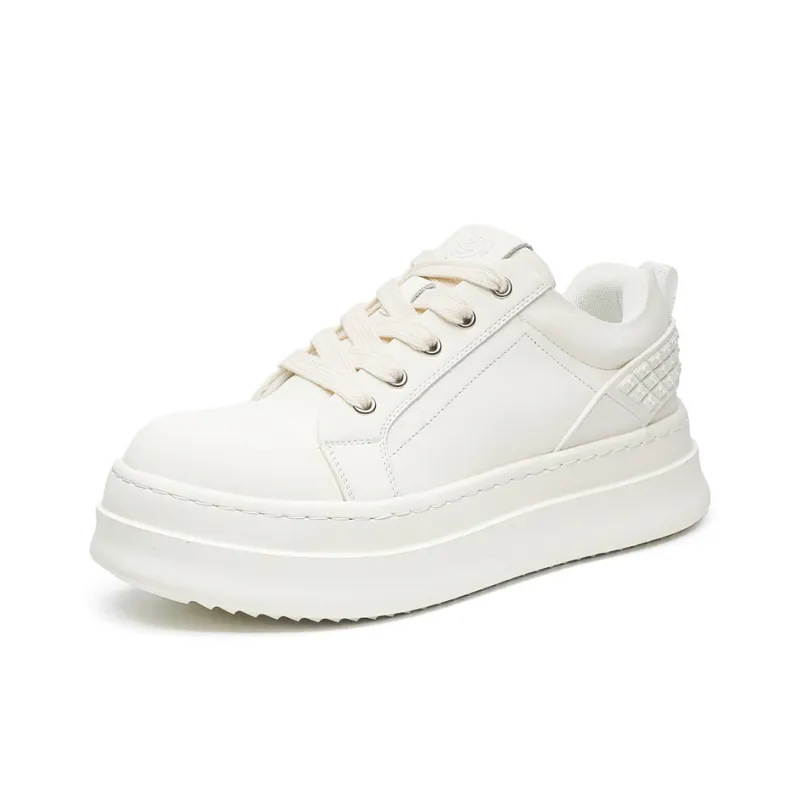 Active Trainee Exclusive Low Top Trendy Board Shoes Unisex Pure White Color-21