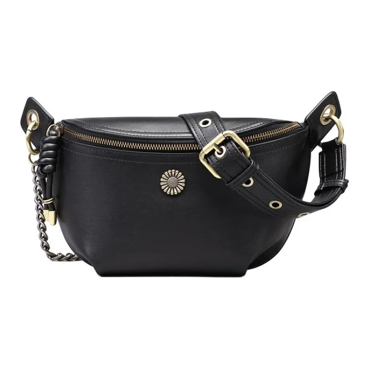 Bullrun Cow Leather Crossbody Bag, Shoulder Bag Women's Black-1