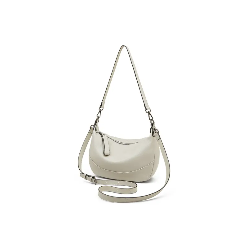 Old Man's Head Top Grain Cow Leather Shoulder Bag Women's Black/White/Green/Flesh Pink-10