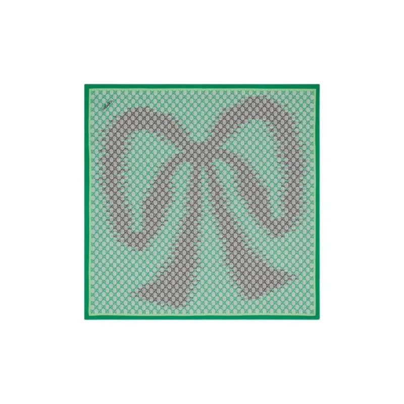GUCCI Mulberry Silk Scarves Women's Green-0