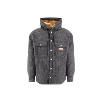 KENZO Checked Hooded Overshirt