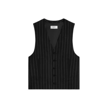 CELINE Vest In Wide Pinstripe Virgin Wool