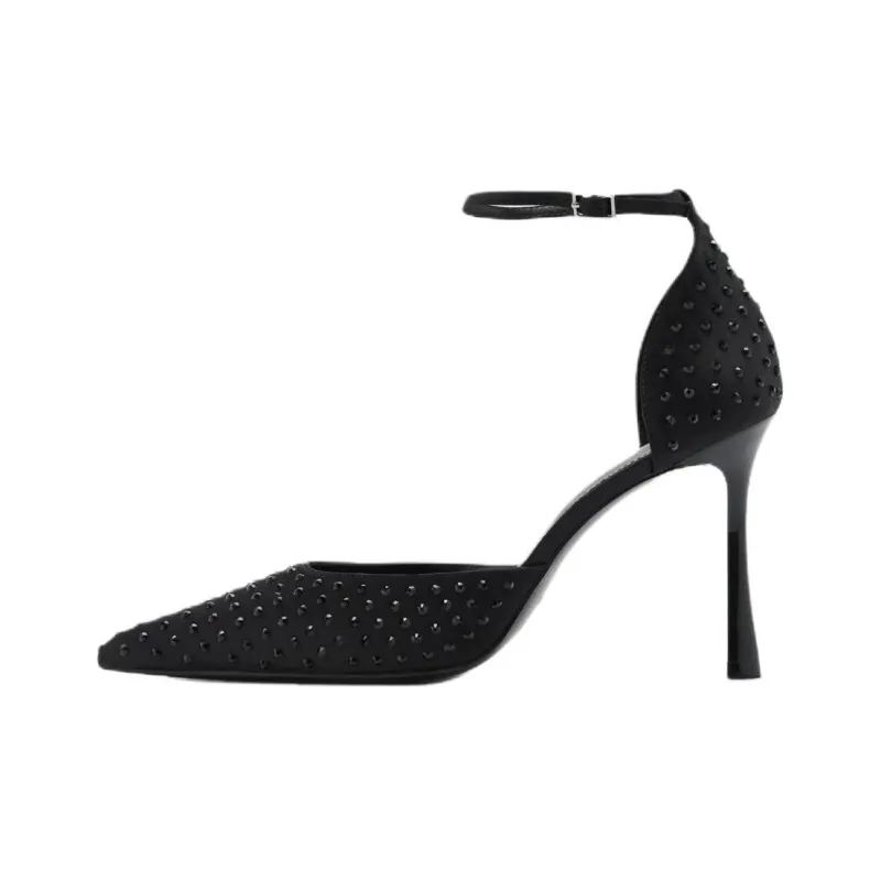 MANGO Slim Heel High Heels 9.4cm Women's Black-0