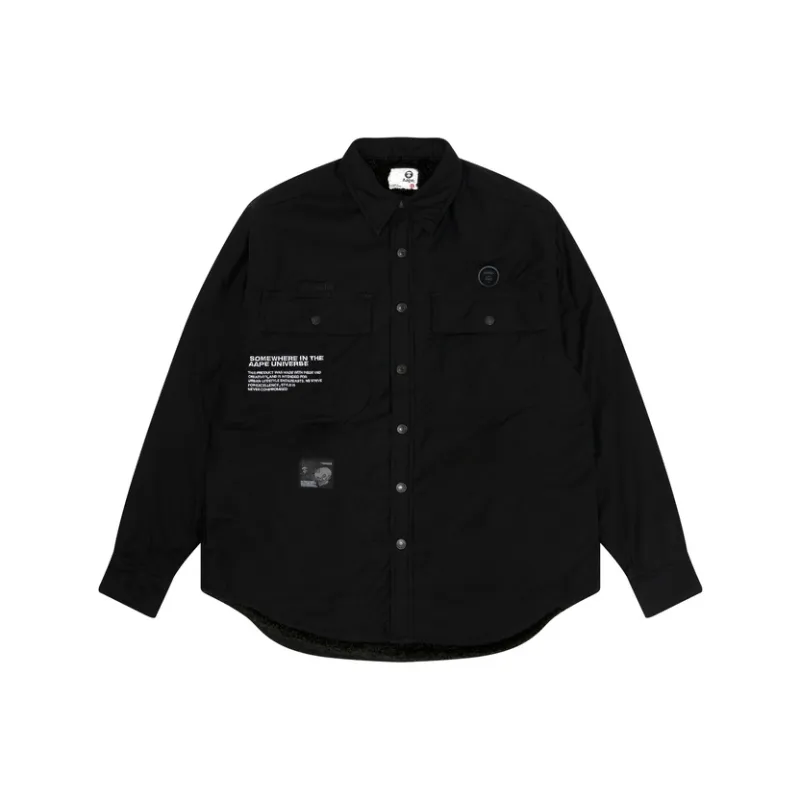 Aape Logo-appliqué Cotton Shirt Jacket-0