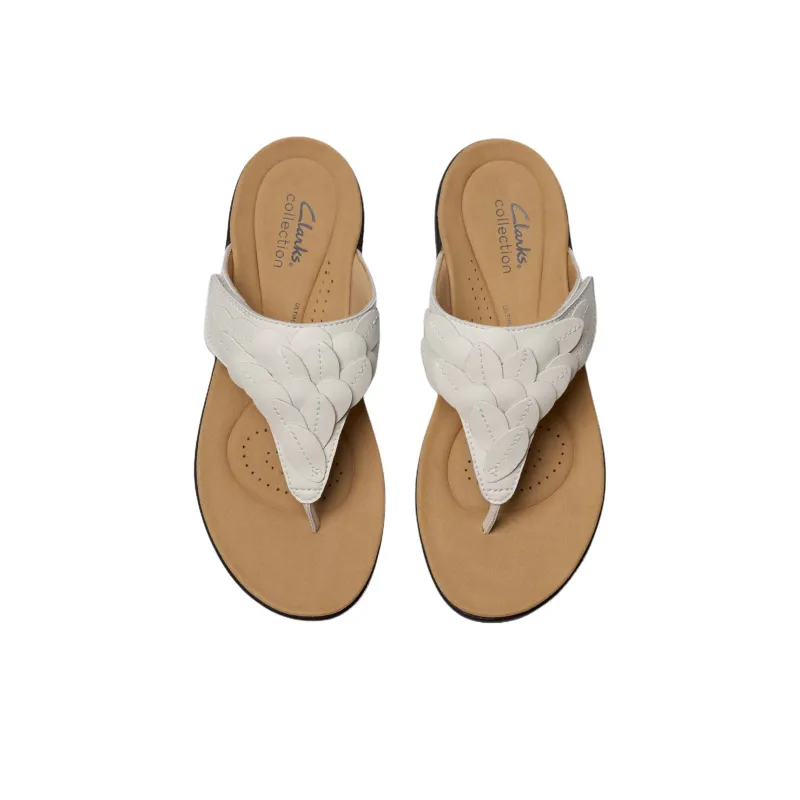 Clarks Abrasion Resistant Flip Flops Women's Ecru-3