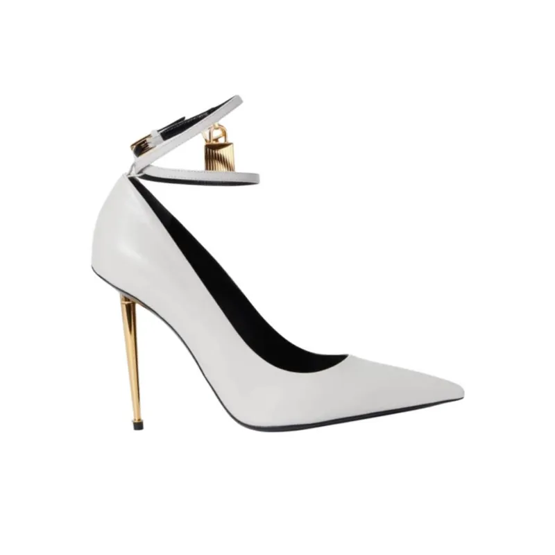 TF Slim Heel High Heels 10.5cm Women's White-1