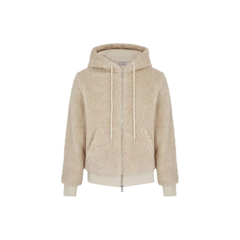 Moncler FW23 Velvet-feel Coat Men's Beige-0