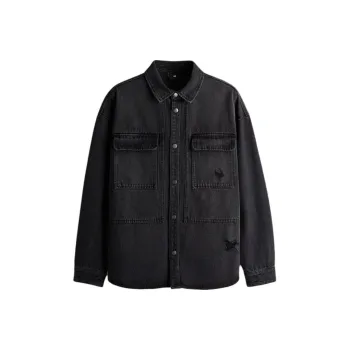 H&M Denim Jackets Men Black