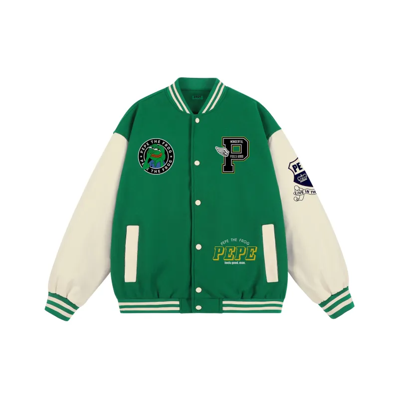 Pepe The Frog Baseball Jacket Unisex-10