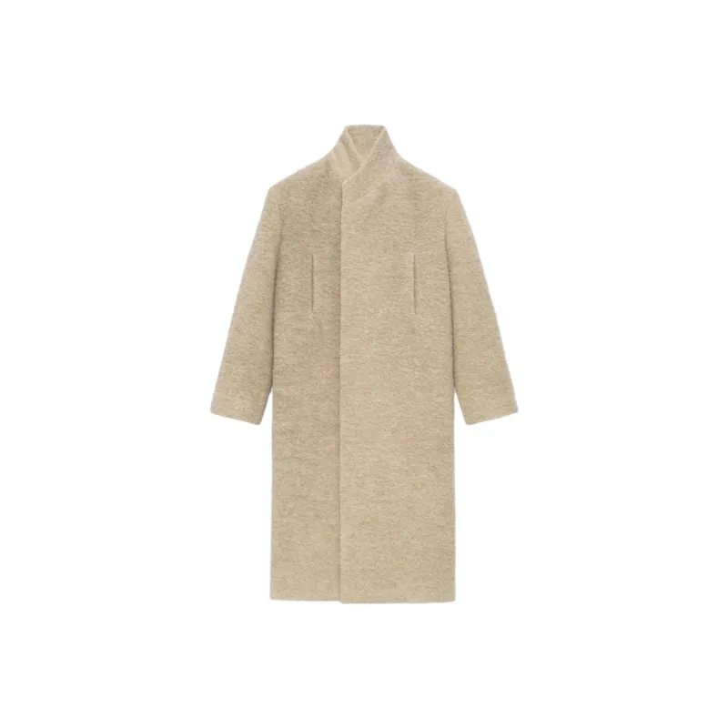 Fear Of God SS24 Season 8 Collection Wool Boucle Stand Collar Overcoat Coat Unisex Sand Dune/Dune-0
