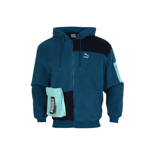 PUMA Retro Block Sherpa Coat Men's Digital Blue