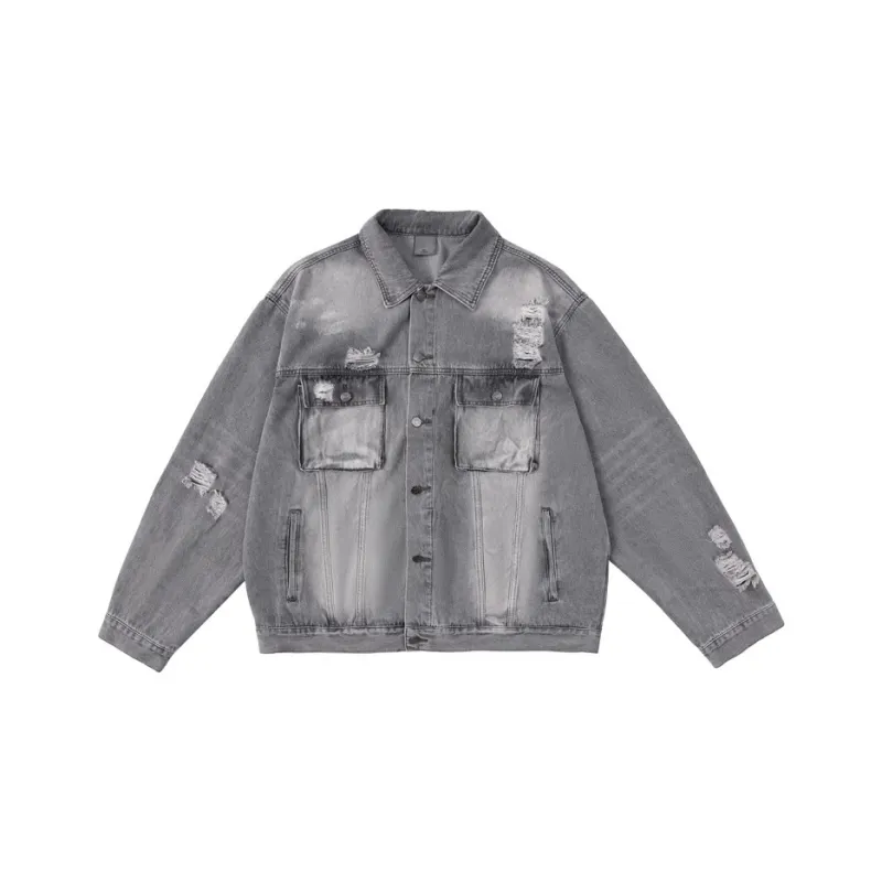FDR Denim Jacket Unisex Gray White-0