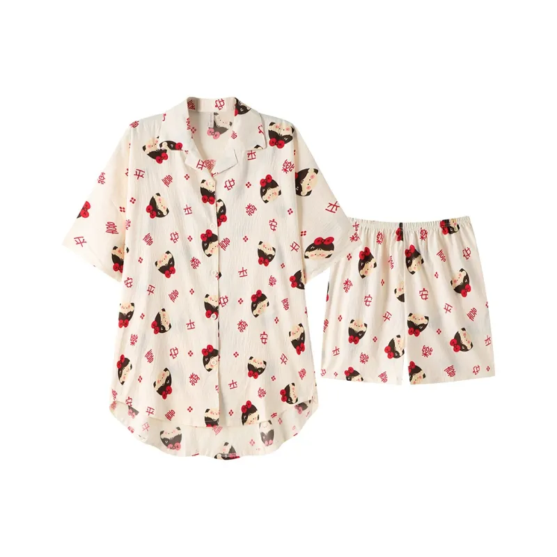 Gongdie Pajama Set Women's Apricot-0