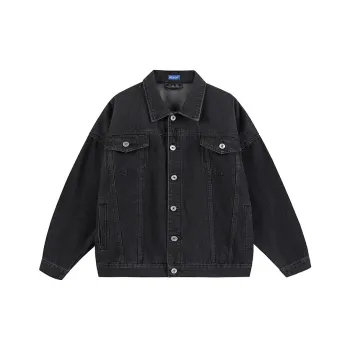 HELEH Denim Jacket Men's Black Gray Color