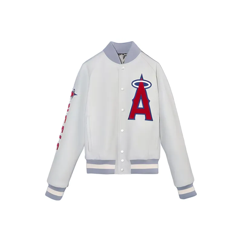 GUCCI X Mlb 2022 Leather Jacket With Angels Patch-0