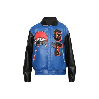 SAINT Mxxxxxx X Denim Tears Leather Varsity Jacket
