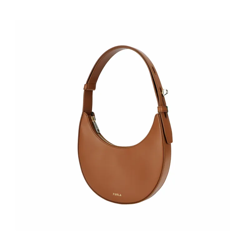 Furla Delizia Leather One Shoulder Handbags Mini Women's Tan-1