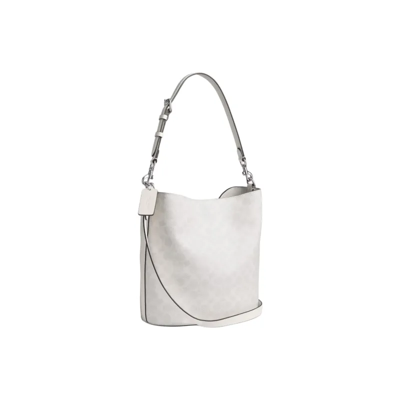 COACH Willow Coated Canvas Bucket Bag, Shoulder Bag, Crossbody Bag, Handbag Tubas Women's Chalk White-1