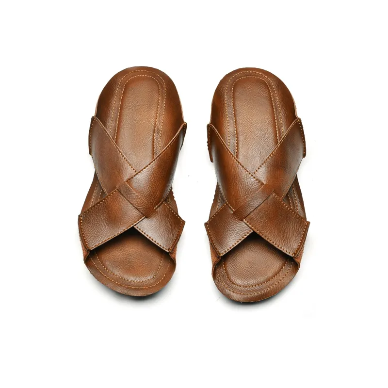 Qiandongmeili Rubber Sole Abrasion Resistant Cushioning Slide Slippers Men's-5
