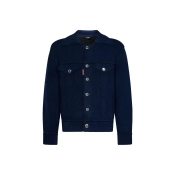 DSQUARED 2 Ribbed Knit Buttoned Jacket