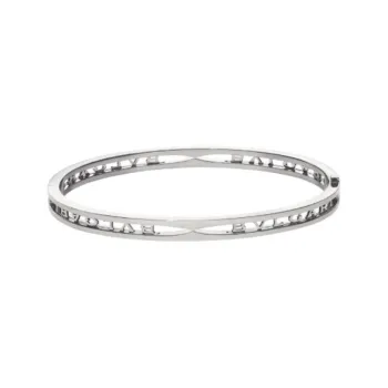 BVLGARI 18K White Gold Bangles Women's Silver