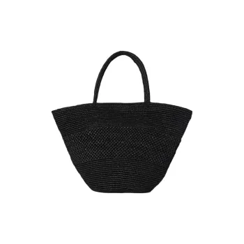 THE ROW Raffia Basket Bag Handbag Small Size Women's Black