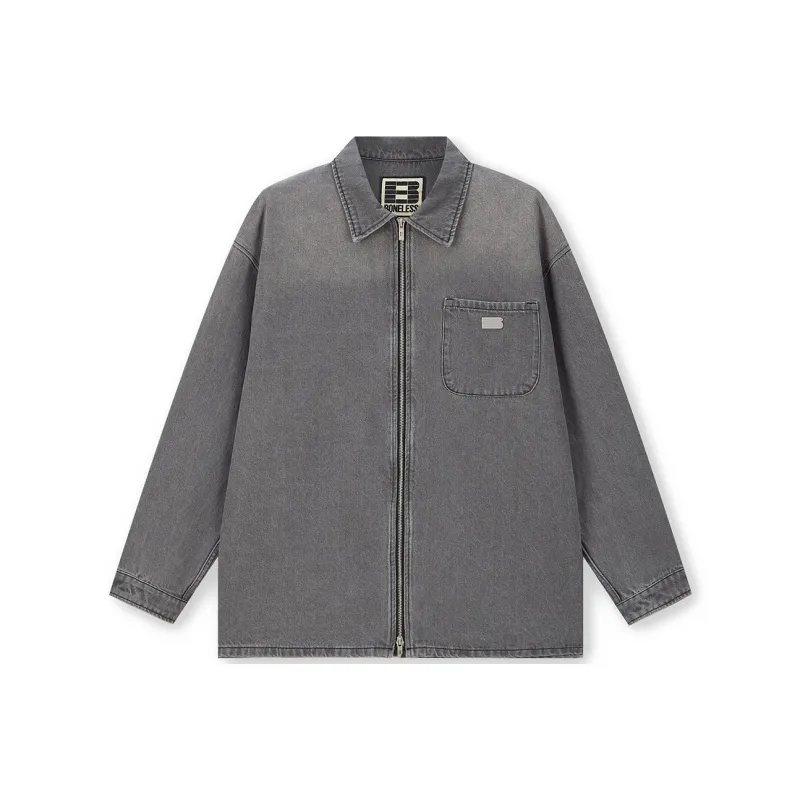 BONELESS Denim Jacket Unisex Dark Gray-0