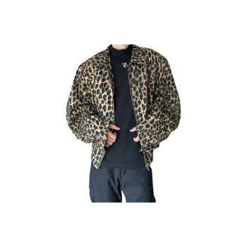 RVANGUARD Denim Jacket Unisex Leopard Print