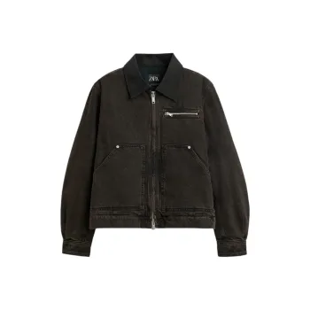 ZARA Denim Jacket Men's Dark Brown