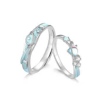 MAGICPOLE 925 Sterling Silver With Zircon Rings Unisex Silver