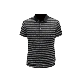 Devanro Polo Shirt Men's Black White