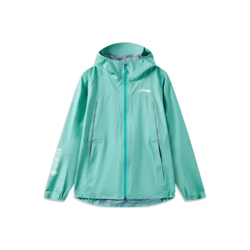 LiNing Running Collection Water Resistant Windproof Breathable Windbreaker Jacket Unisex Pearl Emerald Green