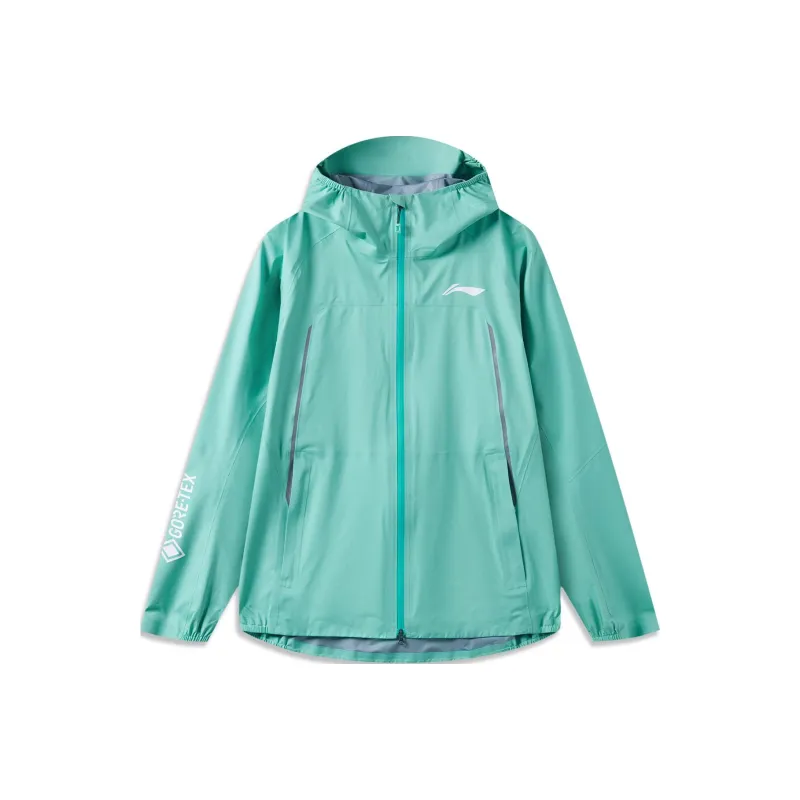 LiNing Running Collection Water Resistant Windproof Breathable Windbreaker Jacket Unisex Pearl Emerald Green-0