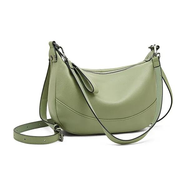 Old Man's Head Top Grain Cow Leather Shoulder Bag Women's Black/White/Green/Flesh Pink-17