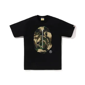 A BATHING APE Map Camo Ape Head Shark Tee