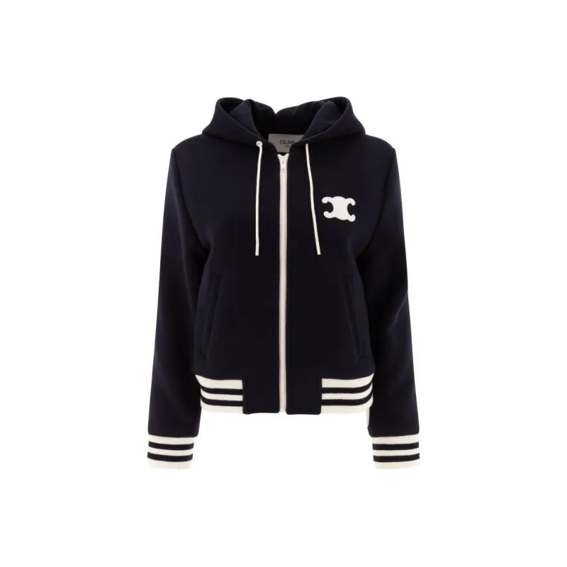 CELINE Blouson Triomphe Jacket In Double Faced Cashmere-0
