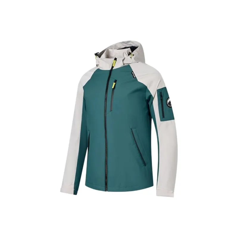 QIAODAN Windproof, Breathable, And Quick Dry Windbreaker Jacket Men's Yading Green/Smoke White-0
