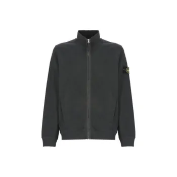 STONE ISLAND Logo Patch Zip Up Sweatshirt