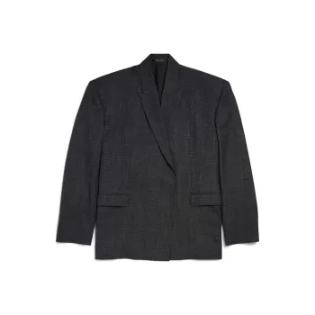 Balenciaga Check Detailed Tailored Jacket