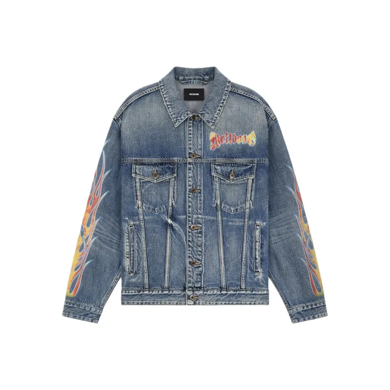 WE11DONE Denim Jackets Unisex Blue-0