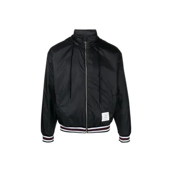 THOM BROWNE Logo Patch Zip Up Jacket