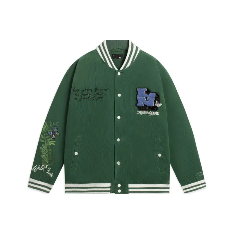 LiNing Skateboard Baseball Jerseys Men Pine Green-0