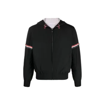 THOM BROWNE Stripe Detailed Zip Up Jacket