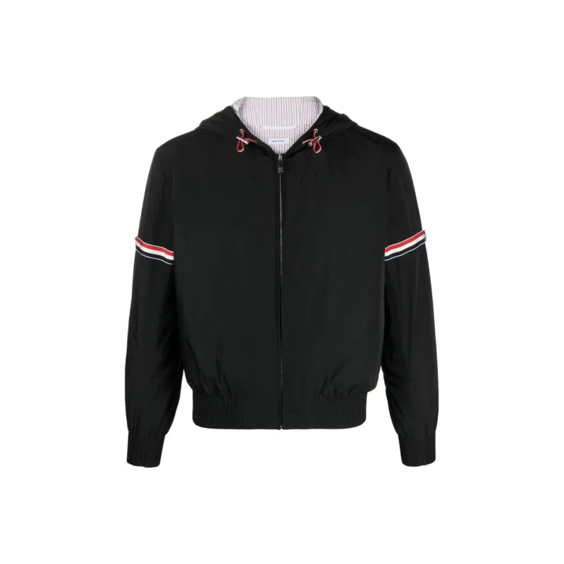 THOM BROWNE Stripe Detailed Zip Up Jacket-0