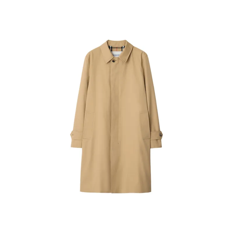 Burberry Long Gabardine Car Coat Coats Men's Khaki-0