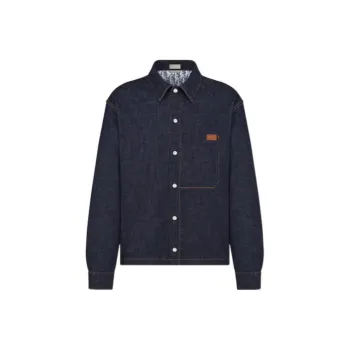 DIOR Logo Patch Buttoned Denim Jacket