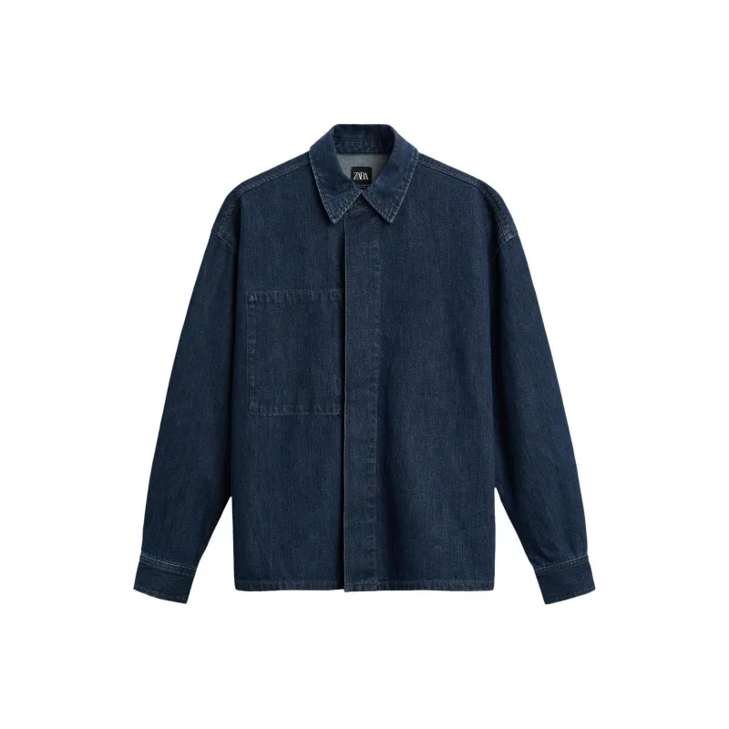 ZARA Denim Jacket Men's Dark Blue-0