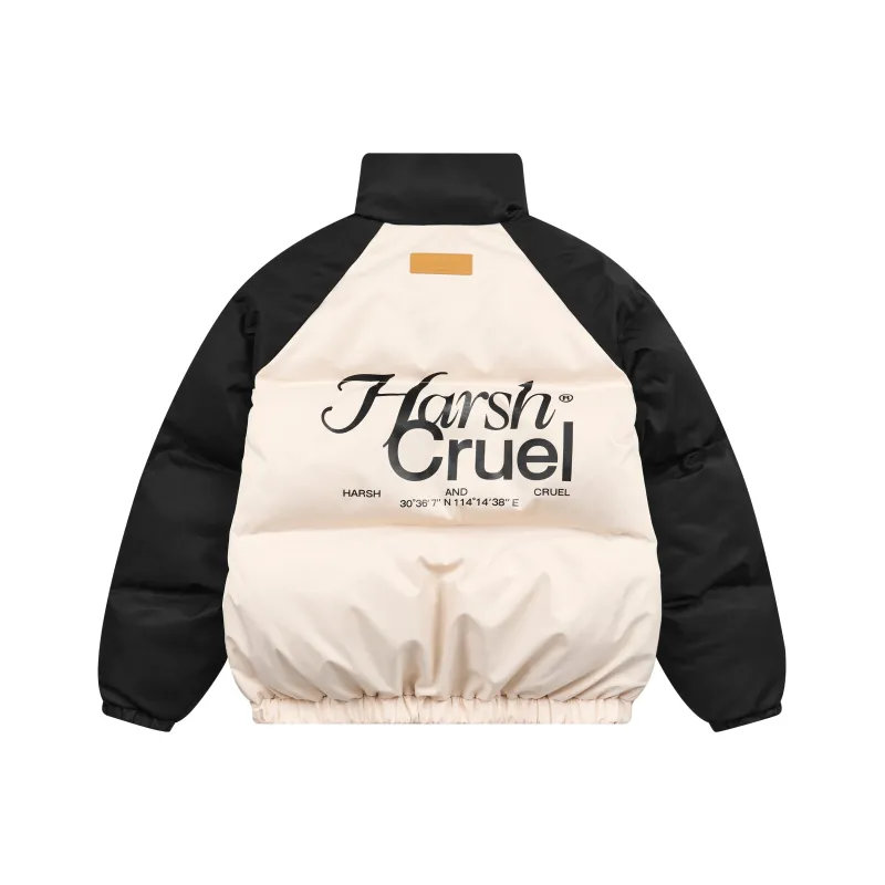HARSH AND CRUEL FW22 Letter Stand Collar Loose Fit Thickened Puffer Jacket Unisex-0