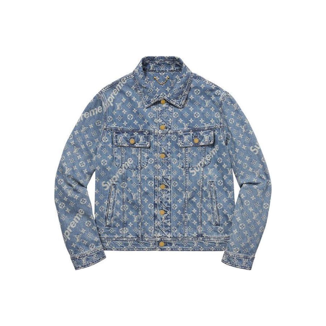 ジャケット・アウター Supreme LOUIS VUITTON LV Jacquard Denim Louis Vuitton X Supreme Jacquard Denim Trucker Jacket | Size